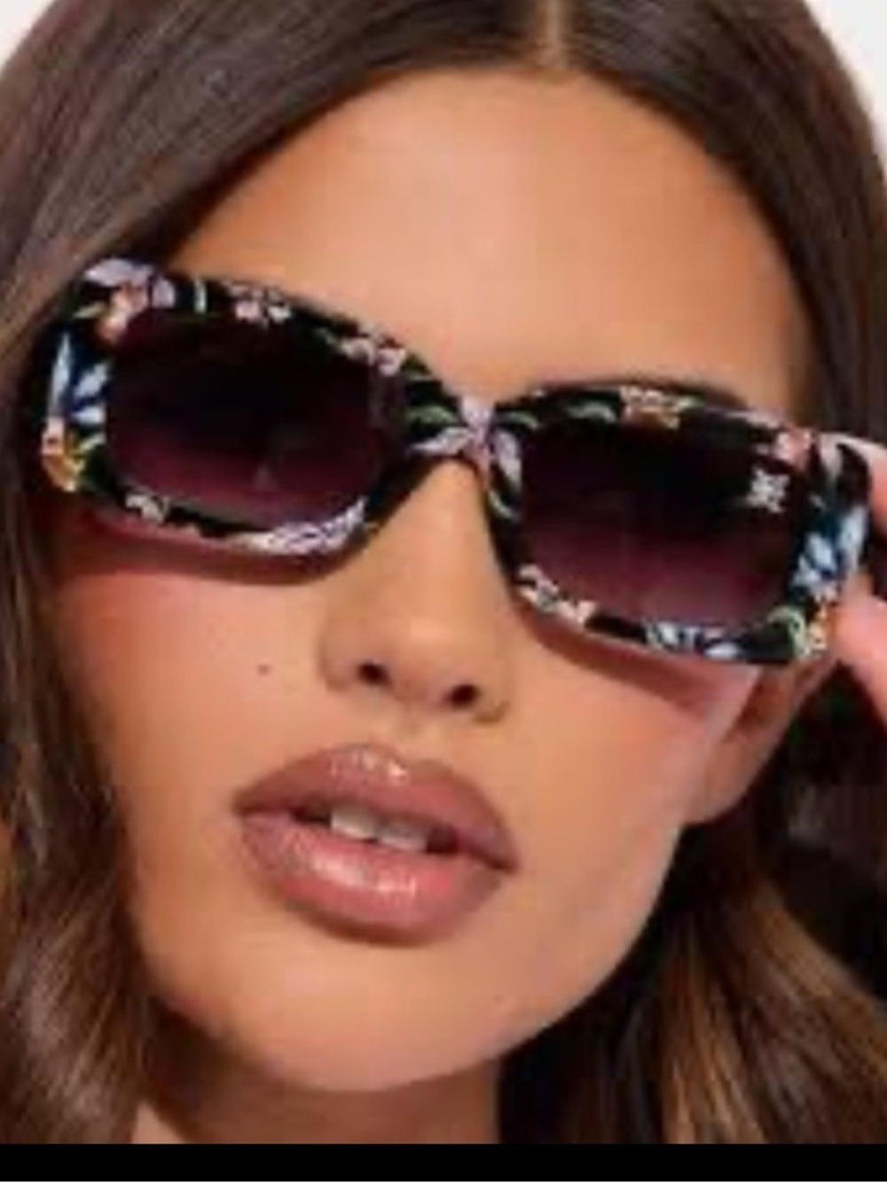 Ed Hardy Black Floral-Print Oversized Women’s Sunglasses NWT